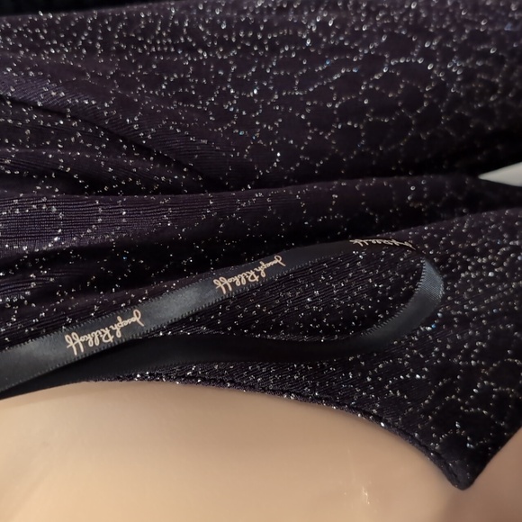 JOSEPH RIBKOFF VINTAGE Jersey Sparkle Mini Dress 6 (Petite) Black Silver LBD - Picture 10 of 13